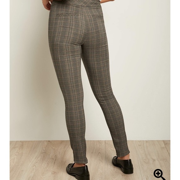 Navy And Camel Plaid City Legging Pant - Picture 4 of 4